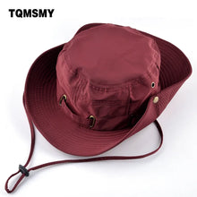 Load image into Gallery viewer, TQMSMY adjustable hats for women's Beach caps Quick-drying men Bucket Hat Unisex Summer Panama bone girls Anti-UV Fishings cap