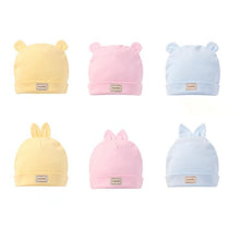 Load image into Gallery viewer, Elastic headscarf double layer cotton baby caps hats with baby bibs set for newborn infant Candy Color