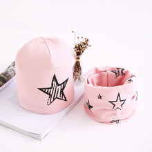 Load image into Gallery viewer, Star Print Cotton Hat And Scarf Baby Beanie Kids Caps Children's Accessories For Boys and Girls