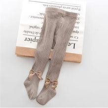 Load image into Gallery viewer, Children Bowknot Tights Cotton For Baby Girls Pantyhose Kids Infant Knitted Breathable Tights Soft And Warm Elastic Tight