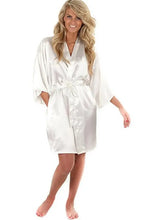 Load image into Gallery viewer, New Black Chinese Women's Faux Silk Robe Bath Gown Hot Sale Kimono Yukata Bathrobe Solid Color Sleepwear S M L XL XXL NB032