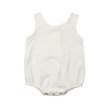 Load image into Gallery viewer, Modern Retro Summer Newborn Baby Girl / Boy Sleeveless Button Bodysuit Outfits Set Romper In elegant Deisgn