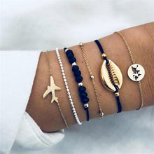 Load image into Gallery viewer, Luxury Modern Gold Crystal Circle Arrow Bracelets Set for Women In Bohemian Pink Opal Adjustable Charm Bracelet Jewelry Style for Women and Ladies