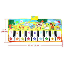 Load image into Gallery viewer, Big Musical Mat Carpet Touch Play Piano with 8 Animals Sound Music Instrument Baby Play Mat Rug Educational Toys For Kids