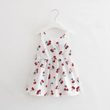 Load image into Gallery viewer, Luxury Modern Summer Girl Dress Children Kids Cherry Dress V-Back Dress Baby Cotton Kids Vest halter dress For Girls