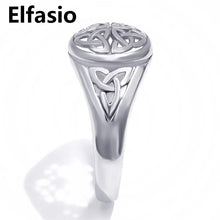 Load image into Gallery viewer, Women's Girl's Celtic Knot Silver Gold Stainless Steel Ring Jewelry