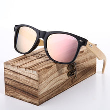 Load image into Gallery viewer, New Pink Sunglasses Wood Bamboo Sunglasses Fashion Mirror Sunglasses Brand Designer Glasses For Women and Men With UV400 Protection