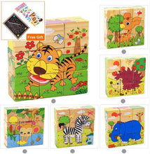 Load image into Gallery viewer, 1Set Nine Blocks Six-sided 3D Wooden Cube Puzzle Toys For Children Kids Educational Toys Funny Games