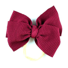 Load image into Gallery viewer, Modern New Headband with Messy Bow Baby Girls Hairbows Infant Solid Large Bow Turban Headwrap Newborn Bow For Girls