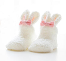 Load image into Gallery viewer, Fashion Winter Cozy Coral Fleece Baby Girls Socks for Newborn Soft Cute Rabbit Baby Socks for Winter In Elegant Design
