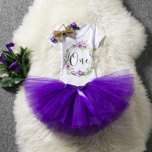 Load image into Gallery viewer, Baby First Birthday Outfits Tutu Tulle for 1 Year Party Fluffy Pink Communion Toddler Christening Gown Dresses For Girls