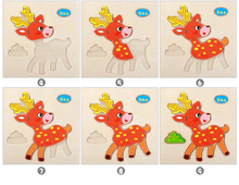 Load image into Gallery viewer, Wooden 3D Stevvex Modern Interesting Baby Learning Puzzles for Children Cartoon Animal Fruit Puzzles Intelligence Kids Children Educational Toy
