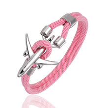 Load image into Gallery viewer, Airport Fashion Men Women Airplane Anchor Bracelets Charm Rope Chain Paracord Aviation Life Jewelry Design