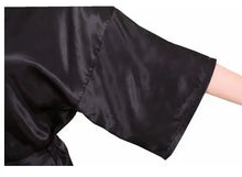 Load image into Gallery viewer, New Black Chinese Women's Faux Silk Robe Bath Gown Hot Sale Kimono Yukata Bathrobe Solid Color Sleepwear S M L XL XXL NB032
