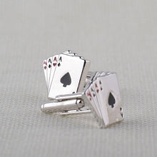 Load image into Gallery viewer, Retro Playing Cards Tie Clip Vintage Elegant Tie Clip Man Clips Unique Business Cufflinks Wedding Tie Clips For Anniversary Business Meeting And Daily Life