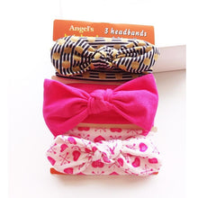 Load image into Gallery viewer, 3PCS Set Baby Headband Girls Hair Accessories Cotton Rabbit Ear Turban Bow Elastic Hairband For Baby Girls
