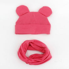 Load image into Gallery viewer, Baby Hat Cotton Ear Cap For Boys And Girls Winter Hat Scarf Set Children Boys Cap Scarf