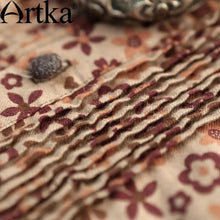 Load image into Gallery viewer, ARTKA Women's Autumn New Floral Printed Twin-set Dress Fashion O-Neck Long Sleeve Empire Waist A-Line Dress LA10437Q