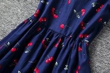 Load image into Gallery viewer, Luxury Modern Summer Girl Dress Children Kids Cherry Dress V-Back Dress Baby Cotton Kids Vest halter dress For Girls