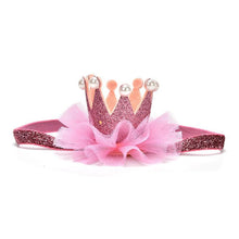 Load image into Gallery viewer, Luxury Modern Crown Headband Gold Princess Crown Photo Props For New Born Baby Girl Birthday