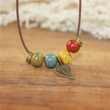 Load image into Gallery viewer, Miredo jewelry wholesale simple ceramic necklaces women's coin wood collar stone boho necklace pendant free shipping #1460