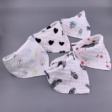 Load image into Gallery viewer, Modern 5PCS/Pack Cotton Baby Bibs 4 Lyers Girls Boys Triangle Feeding Burp Cloth Collar Scarf For Feeding