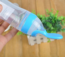 Load image into Gallery viewer, Safety Silicone Bottle For Infant Dids Deeding Bottles With Spoon Baby Food Supplement Bottle Cup For Kids