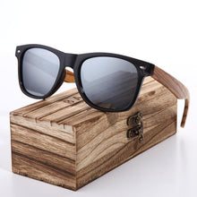Load image into Gallery viewer, Luxury Handmade Polarized Handmade Bamboo Wood Universal Sunglasses In Zebra Wood Style Vintage Wooden Frame Male Driving Sun Glasses Shades Gafas With Box and UV400Protection