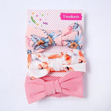 Load image into Gallery viewer, Summer Cute Floral Bows Baby Girl Headbands Elastic Bowknot Newborn Hair Band Turban Set Hair Accessories Bow Set For Kids