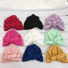 Load image into Gallery viewer, Handmade Baby Hats Rabbit Ears for Infant Children Baby Girls Boho Hat Beanie Scarf Turban Head Wrap Cap For Girls Baby