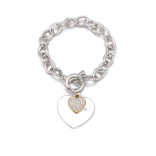 Load image into Gallery viewer, Gold Love Heart Charm Bracelets For Women Accessories Silver Color Link Chain Bracelets & Bangles Trendy Jewelry Design