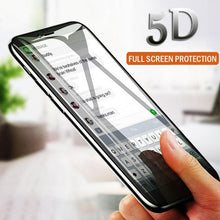 Load image into Gallery viewer, 5D Curved 9H Tempered Glass For iPhone X XR XS 11 12 13 14 Pro Max 6 6S 7 8 Plus SE Mini Full Cover Screen Protector Film 9H Hardness Bubble Free Easy Installation Screen Protective Film