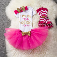 Load image into Gallery viewer, Baby First Birthday Outfits Tutu Tulle for 1 Year Party Fluffy Pink Communion Toddler Christening Gown Dresses For Girls