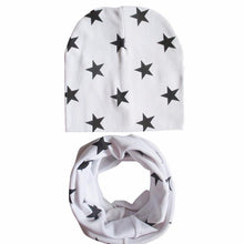 Load image into Gallery viewer, Modern New Trend Baby Hat Scarf Star Prints Cotton Children Boys Girl Cap Beanie Neck Collar Scarf Autumn Winter Warm Kids Hats For Kids