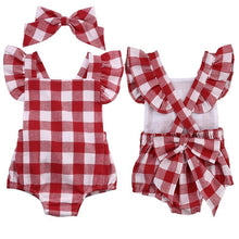 Load image into Gallery viewer, Modern New Newborn Kids Baby Girls Plaid Ruflles Romper Jumpsuit Clothes Outfit Set For Girls