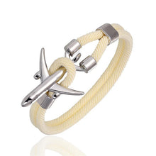 Load image into Gallery viewer, Airport Fashion Men Women Airplane Anchor Bracelets Charm Rope Chain Paracord Aviation Life Jewelry Design