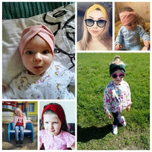 Load image into Gallery viewer, Handmade Modern Baby Headband Soft Elastic Cotton Baby Hat Solid Color Kids Cap Bonnet Knit Girls Hats Hairband Baby Accessories For Mother & Daughter