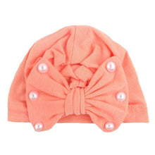 Load image into Gallery viewer, Modern Baby Hats Cute Rabbit Bow Knot with Pearls Baby Girl Hat with Pearls for Kids In Diamond Luxury Style