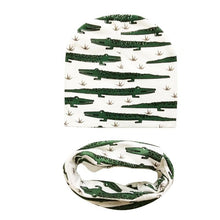 Load image into Gallery viewer, Modern Children Girls Cartoon Sheep Printing Cotton Hat and Scarf Animal Pattern Kids Caps Baby Beanie
