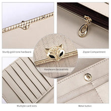 Load image into Gallery viewer, FOXER Brand Women's Split Leather Long Wallet Lady Luxury Clutch Bags Coin Purse Female Fashion Credit Card Holder Festival Gift