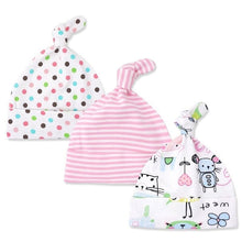 Load image into Gallery viewer, Printed Baby Hats & Caps For Newborn Baby Accessories In Elegant Modern Design Set Of 3PCS For Baby Kids