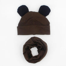 Load image into Gallery viewer, Baby Hat Cotton Ear Cap For Boys And Girls Winter Hat Scarf Set Children Boys Cap Scarf