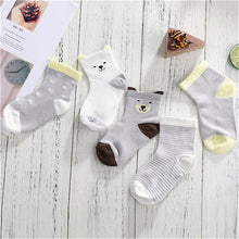 Load image into Gallery viewer, 5 Pair Cotton Mustache Printing Socks Baby Girls & Boys For 1-3 Year Elastic Warm And Comfortable Kids Sock