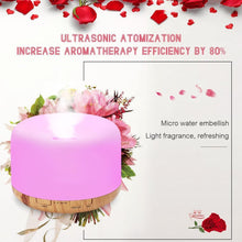 Load image into Gallery viewer, Air Humidifier Essential oil diffuser 300ML 500ML Ultrasonic Cool Mist Maker Fogger Humidifier LED Lamp Aroma Diffuser Electric Aromatherapy Diffuser umidifier Aroma Essential Oil Diffuser with 4 Timers 2 Misting Modes Waterless Auto Off
