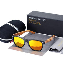 Load image into Gallery viewer, Luxury Handmade Polarized Handmade Bamboo Wood Universal Sunglasses In Zebra Wood Style Vintage Wooden Frame Male Driving Sun Glasses Shades Gafas With Box and UV400Protection