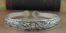 Load image into Gallery viewer, Big Elegant Luxury Amazing Classic Fashion Flower Metal Tibetan Indian Silver Vintage Retro Fashion Cuff Bracelet Bangle For Woman With Details of Animals