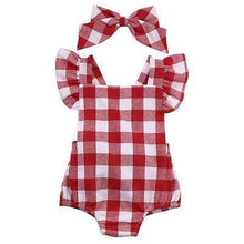 Load image into Gallery viewer, Modern New Newborn Kids Baby Girls Plaid Ruflles Romper Jumpsuit Clothes Outfit Set For Girls