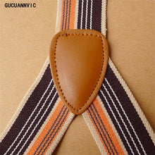 Load image into Gallery viewer, 3*100Cm Vintage Men's Suspenders Pants 6 Buckles Suspenders Men Adjustable Elasticity Strap Suspenders Women's Pants Braces Man