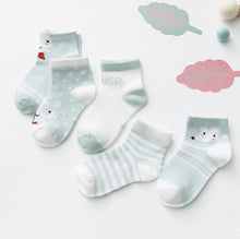 Load image into Gallery viewer, 5 Pairs Cute Summer Breathable Mesh Cotton Infant Baby Socks For Newborn Boys And Girls