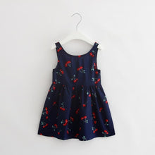 Load image into Gallery viewer, Luxury Modern Summer Girl Dress Children Kids Cherry Dress V-Back Dress Baby Cotton Kids Vest halter dress For Girls